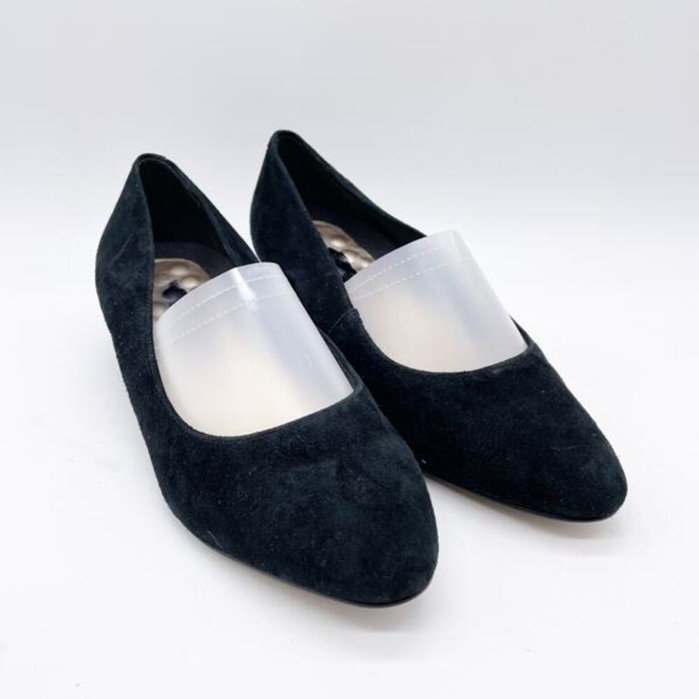 Walking Cradles Women's Black Suede Slip On Low Heel Shoes Size 8.5 WW